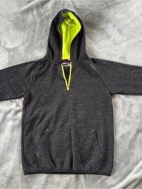 Fila Black Hoodie with Neon Lime Accents